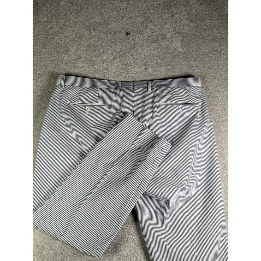 Frank Stella Seersucker Pants 42*x29 Blue White Stripe Summer Resort Beach